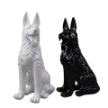 Chinese antique decorative black fiberglass life size wolf garden statues for sale